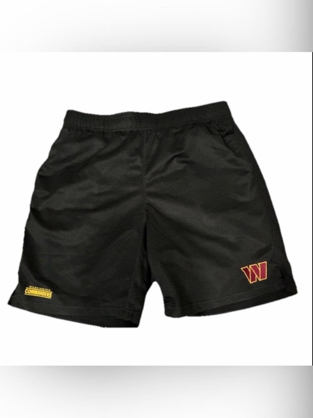 NFL Black Mesh Athletic Shorts with Maroon & Gold W Patch